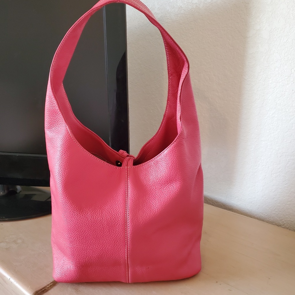 Beautiful Laggo Pink Pebbled Leather Hobo Bag New/Without Tag - Picture 2 of 6